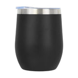 12 Oz Double Wall Stainless Steel Wine Tumbler W/ Lid