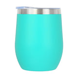 12 Oz Double Wall Stainless Steel Wine Tumbler W/ Lid