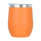 12 Oz Double Wall Stainless Steel Wine Tumbler W/ Lid