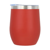 12 Oz Double Wall Stainless Steel Wine Tumbler W/ Lid