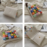 Wool flower woven bag