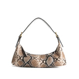 Snake Print Underarm Crescent Bag