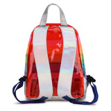 Rainbow Stripe PVC Transparent Leisure Backpack