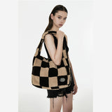 Ladies Simple Fashion Trend Plaid  Bag