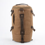 Large-capacity Crazy Horse Leather Bucket Backpack