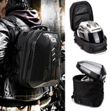 Motorcycle Tail Bag Waterproof Backpack ABS Hard Shell Motorcycle Luggage Bag Helmet Bag Expandable Storage 24L-35L