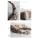 Snake Print Underarm Crescent Bag