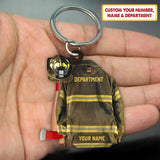 Personalized Firefighter Armor Shaped Flat Acrylic Keychain