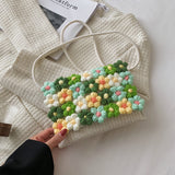 Wool flower woven bag