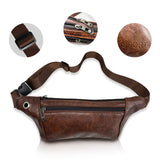 Faux Leather Three Pocket Fanny Pack