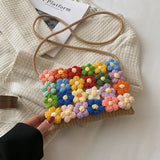 Wool flower woven bag