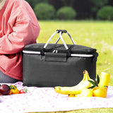 Folding Picnic Pouch Basket Large Capacity Multifunctional Camping Travel Lunch Bag Thermal Cooler Lunch Picnic Bags