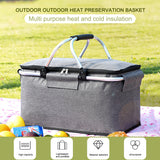 Folding Picnic Pouch Basket Large Capacity Multifunctional Camping Travel Lunch Bag Thermal Cooler Lunch Picnic Bags