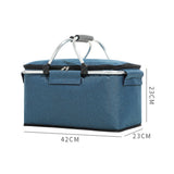 Folding Picnic Pouch Basket Large Capacity Multifunctional Camping Travel Lunch Bag Thermal Cooler Lunch Picnic Bags