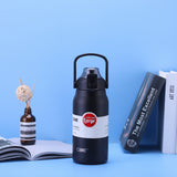 Large Capacity Thermos 1.3/1.7L Straw Water Bottle Portable Insulated Tumbler