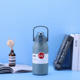 Large Capacity Thermos 1.3/1.7L Straw Water Bottle Portable Insulated Tumbler