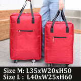 Large Capacity Universal Wheel Travel Bag Abroad Study Oxford Cloth Folding Rucksack Airplane Luggage Storage Suitcase