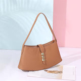 Leather fashionable Crescent underarm bag